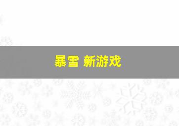 暴雪 新游戏